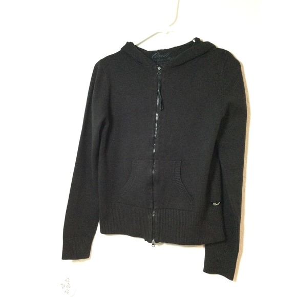 O'Neill Full Zip Hoodie Sweater Knit Pockets Black Casual Jacket size L (221) - Picture 1 of 6